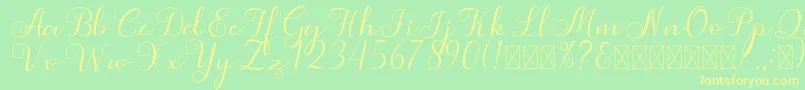 Simphony Font – Yellow Fonts on Green Background