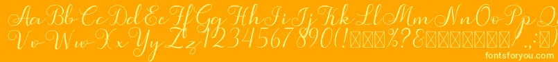 Simphony Font – Yellow Fonts on Orange Background