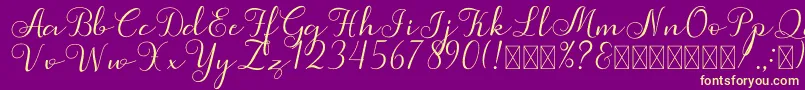 Simphony Font – Yellow Fonts on Purple Background