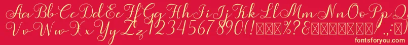 Simphony Font – Yellow Fonts on Red Background