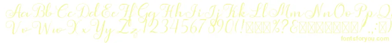 Simphony Font – Yellow Fonts on White Background