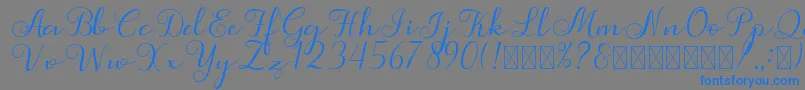 Simphony-Schriftart – Blaue Schriften auf grauem Hintergrund