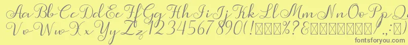 Simphony Font – Gray Fonts on Yellow Background