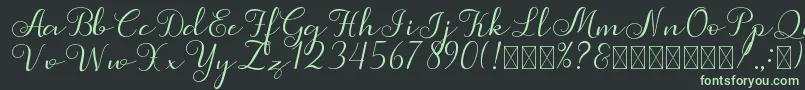 Simphony Font – Green Fonts on Black Background