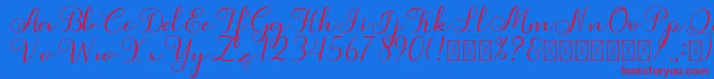 Simphony Font – Red Fonts on Blue Background