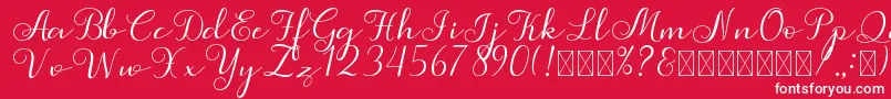 Simphony Font – White Fonts on Red Background