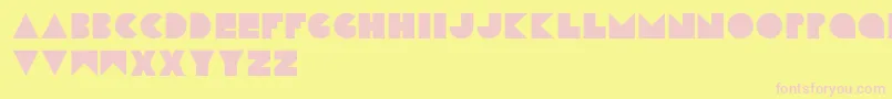 SimplaformDEMO-fontti – vaaleanpunaiset fontit keltaisella taustalla