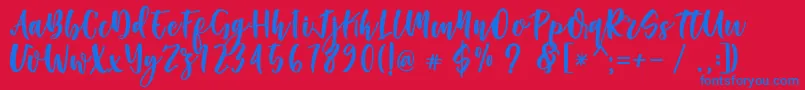 Simple Boy Font – Blue Fonts on Red Background