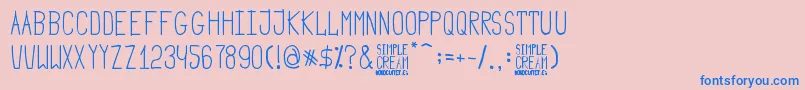 Czcionka Simple Cream – niebieskie czcionki na różowym tle