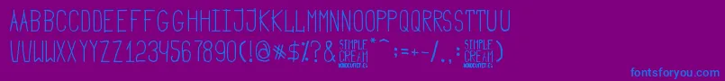 Simple Cream Font – Blue Fonts on Purple Background