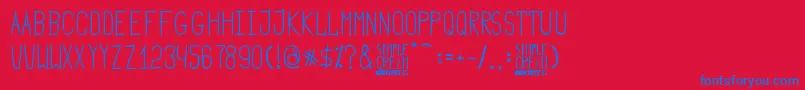 Simple Cream Font – Blue Fonts on Red Background