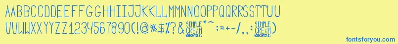 Simple Cream Font – Blue Fonts on Yellow Background