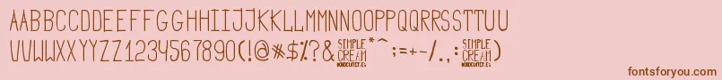 Simple Cream-Schriftart – Braune Schriften auf rosa Hintergrund