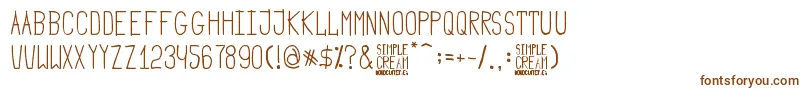 Шрифт Simple Cream – коричневые шрифты на белом фоне