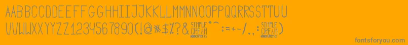 Simple Cream Font – Gray Fonts on Orange Background