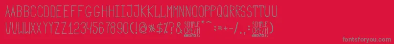 Simple Cream-Schriftart – Graue Schriften auf rotem Hintergrund