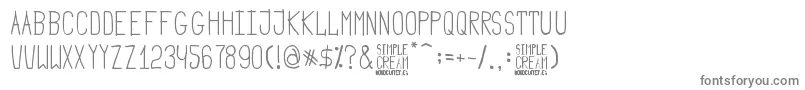 フォントSimple Cream – 白い背景に灰色の文字