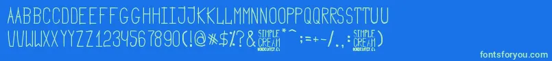 Simple Cream Font – Green Fonts on Blue Background