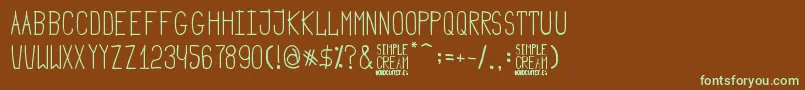 Simple Cream Font – Green Fonts on Brown Background