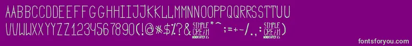 Simple Cream Font – Green Fonts on Purple Background
