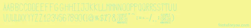 Fonte Simple Cream – fontes verdes em um fundo amarelo