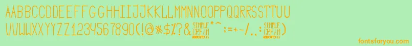 Simple Cream-Schriftart – Orangefarbene Schriften auf grünem Hintergrund