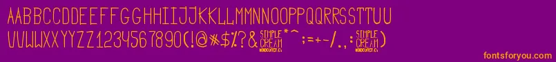 Simple Cream Font – Orange Fonts on Purple Background