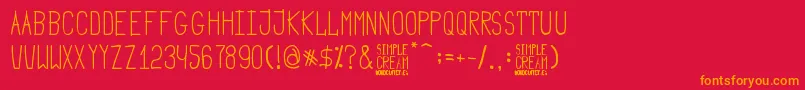 Simple Cream Font – Orange Fonts on Red Background