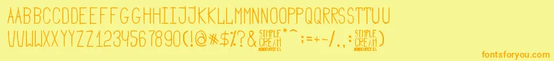 Simple Cream Font – Orange Fonts on Yellow Background