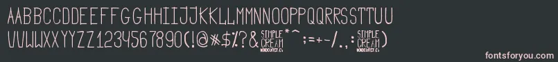 Simple Cream Font – Pink Fonts on Black Background
