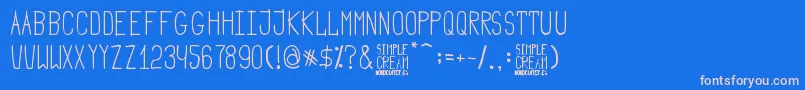 Simple Cream Font – Pink Fonts on Blue Background