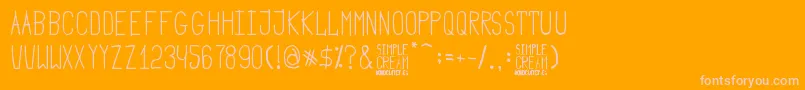 Simple Cream Font – Pink Fonts on Orange Background