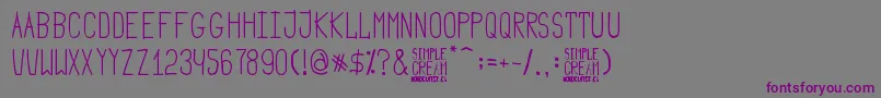 フォントSimple Cream – 紫色のフォント、灰色の背景