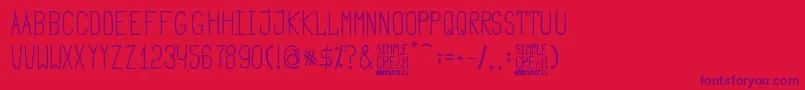 Simple Cream Font – Purple Fonts on Red Background