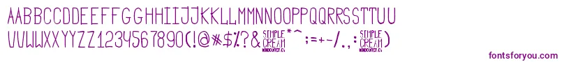 Simple Cream Font – Purple Fonts on White Background