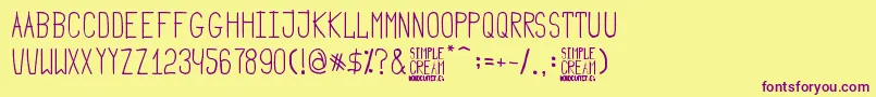 Simple Cream Font – Purple Fonts on Yellow Background
