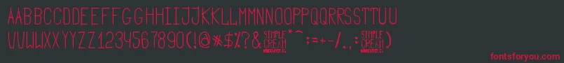 フォントSimple Cream – 黒い背景に赤い文字
