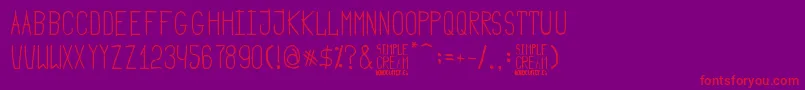 Simple Cream Font – Red Fonts on Purple Background