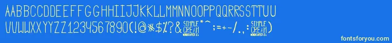 Simple Cream Font – Yellow Fonts on Blue Background
