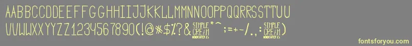 Simple Cream Font – Yellow Fonts on Gray Background