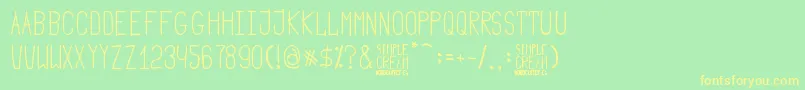 Simple Cream Font – Yellow Fonts on Green Background