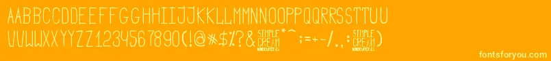 Simple Cream Font – Yellow Fonts on Orange Background