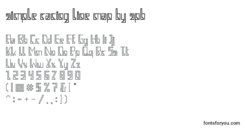 Czcionka Simple racing line map by sph – alfabet, cyfry, specjalne znaki
