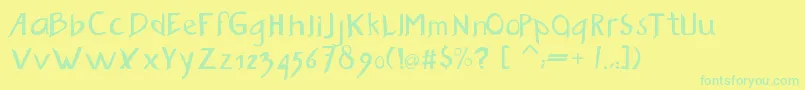 Buzzwaktype Font – Green Fonts on Yellow Background