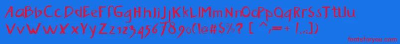 Buzzwaktype Font – Red Fonts on Blue Background