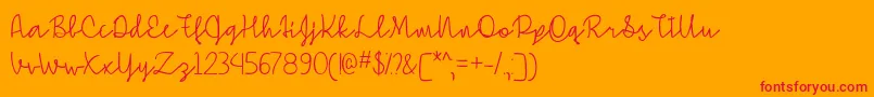 Simple Signature   Font – Red Fonts on Orange Background