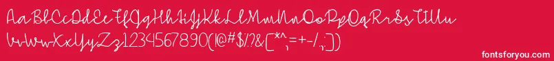 Simple Signature  -Schriftart – Weiße Schriften auf rotem Hintergrund