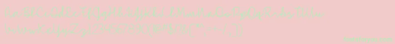 Simple Signature   Font – Green Fonts on Pink Background