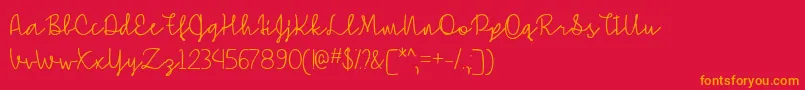 Шрифт Simple Signature   – оранжевые шрифты на красном фоне