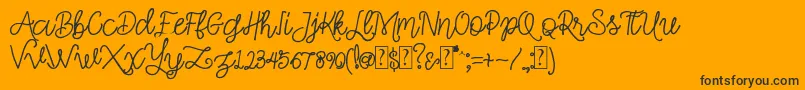 Simple Swirl Font – Black Fonts on Orange Background